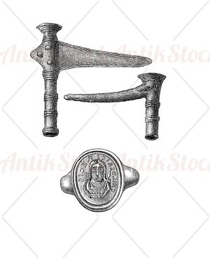 Staff handles and golden signet V century