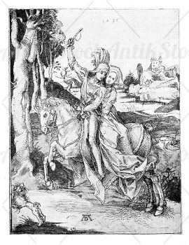 Spazierritt from a drawing of 1496 by Albrecht Duerer