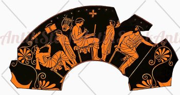Ancient Greek vase writing and music