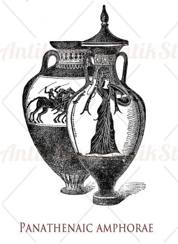 Antique panathenaic amphorae Greece