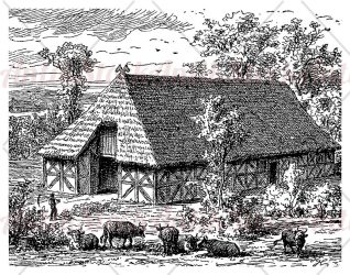 Saxony farmhouse with thatched roof