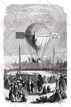 First flight with a dirigible balloon 1784