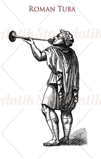 Ancient Roman playing the tuba