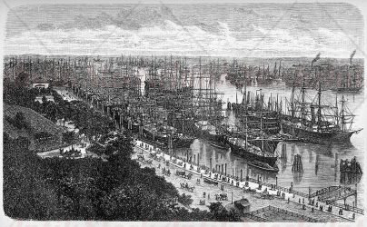 Hamburg harbor 19th century