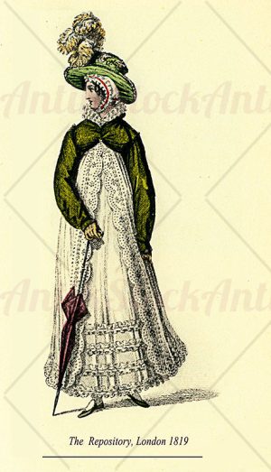 Lady with coat, parasol and hat, 1819