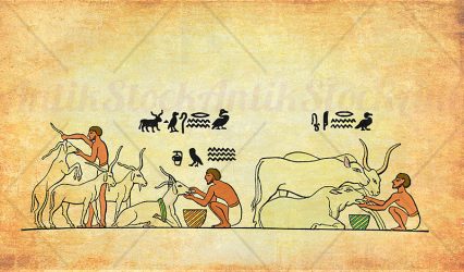 Ancient Egypt feeding the farm animals