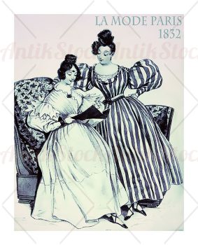 Two young ladies at home, fashion 1832