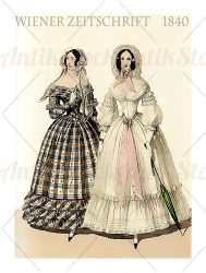 Two young ladies fancy dressed, Vienna fashion 1840