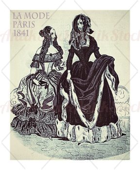 Two young ladies with ermine, Paris 1841