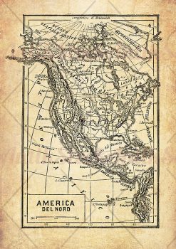 Vintage map of North America