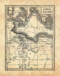 Vintage Map of Libya