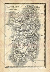 Vintage Map of Sardinia