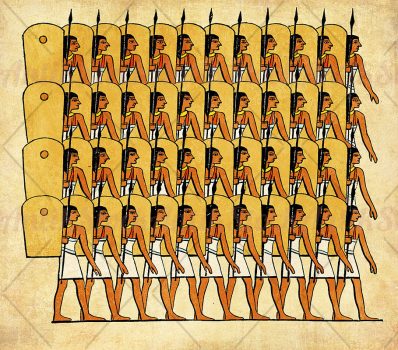 Ancyent Egypt warriors going to the battle