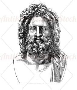 Bust of hellenic god Zeus