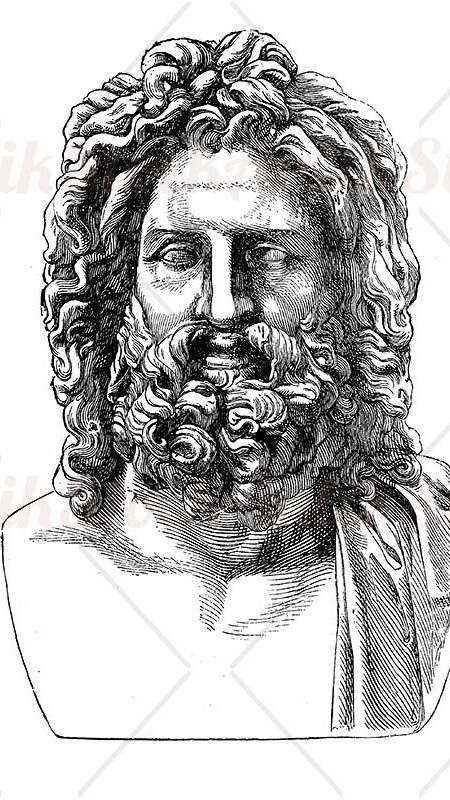 Bust of hellenic god Zeus
