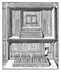 Wooden pipe organ console