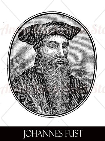 Portrait of Johann Fust financial partner of Johannes Gutenberg