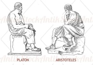 Statues of Platon and Aristoteles